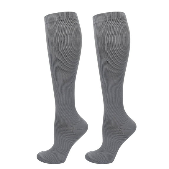MOJOGO Compression Socks for Men Closed Toe Stocking Knee High Socks Suit for Running, Sport,Fitting Gray 2XL