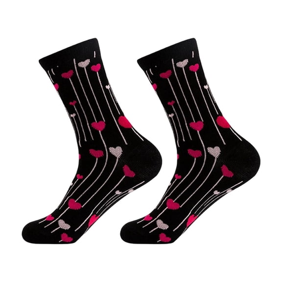 MOJOGO Crew Socks for Men And Women Cozy Stretchy Love Heart Stocking Holiday Gift Moisture Wicking Valentine's Day Socks