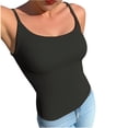 thumbnail image 1 of MOJOGO Cross Back Camisole for Women Square Neck Tank Tops Stretchy Sleeveless Undershirts for Summer Layering Fitness Black L, 1 of 6