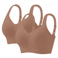 thumbnail image 1 of MOJOGO Everyday Wear 2-Pack Bra for Women Wirefree Seamless Bralettes V Neck Adjustable Straps Jelly Bras 4XL, 1 of 6