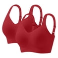 thumbnail image 1 of MOJOGO Everyday Wear 2-Pack Bra for Women Wirefree Seamless Bralettes V Neck Adjustable Straps Jelly Bras XL, 1 of 7