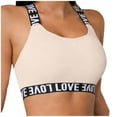 thumbnail image 1 of MOJOGO Fashion Bra for Women Love Letter Sports Bra Wireless Cross Back Bralettes with Light Support M, 1 of 10
