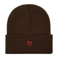 thumbnail image 1 of MOJOGO Heart Embroidery Beanie for Adult Cozy Knit Beanie Hats for Outdoor Riding Hiking Coffee Free Size, 1 of 2
