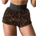 thumbnail image 1 of MOJOGO High Waist Hotpants for Women Sparkly Sequin Mini Shorts Trendy Summer Outfits for Club Party Black XL, 1 of 9