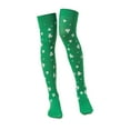 thumbnail image 1 of MOJOGO Knee High Socks for Women Striped Trefoil Stockings St. Patrick's Day Party Socks Festival Holiday Wear Green Free Size, 1 of 6