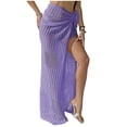 thumbnail image 1 of MOJOGO Knitted Sarong for Women Solid Cover Up Maxi Skirt for Summer Vacation Beach Wear Free Size, 1 of 7