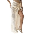 thumbnail image 1 of MOJOGO Knitted Sarong for Women Solid Cover Up Maxi Skirt for Summer Vacation Beach Wear Free Size, 1 of 7