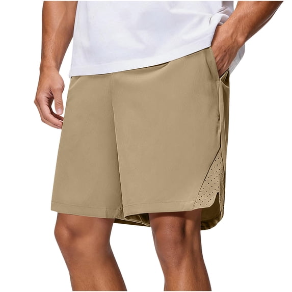 MOJOGO Lightweight Shorts for Men Quick Dry Athletic Shorts for Summer Wear Split Hem Outdoor and Daily Pants L