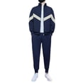 thumbnail image 1 of MOJOGO Men's 2 Piece Athletic Outfits Sets Color Block Zipper Jacket Long Jogger Casual Matching Tracksuits for Sports Dark Blue 3XL, 1 of 7