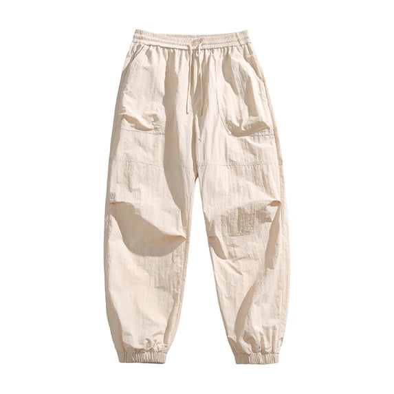 MOJOGO Men's Breathable Joggers Drawstring Elastic Waist Lightweight Cargo Pants Summer Trousers for Everyday Wear XL