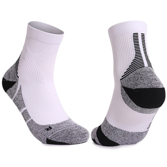 MOJOGO Men's Crew Socks Lightweaight Soccer Socks Breathable Athletic Socks for Outdoor Activity White Free Size