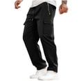 thumbnail image 1 of MOJOGO Men's Lightweight Workout Pants Casual Straight Leg Pants with Drawstring Outdoor Athletic Trousers with Cargo & Zipper Pockets S, 1 of 9