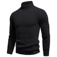 thumbnail image 1 of MOJOGO Men's Pullover Sweater Casual Long Sleeve Turtleneck Base Layer Stretchy Comfy Knitted Loungwear Black M, 1 of 5