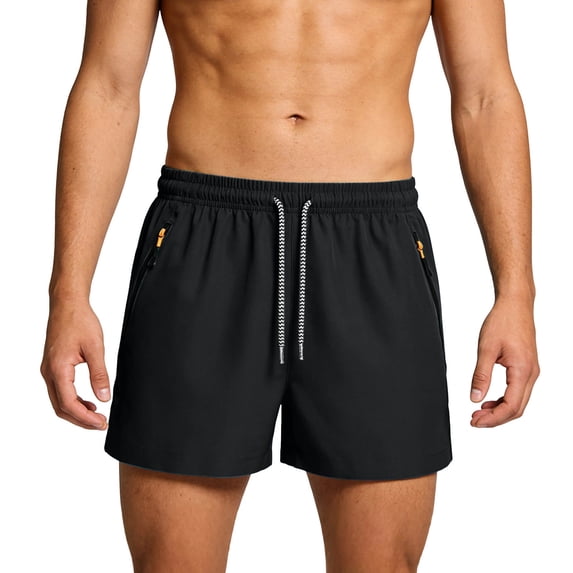MOJOGO Men's Quick Dry Short Swim Trunks Casual Beach Shorts with Zipper Pockets Drawstring Loose Short Pants XS