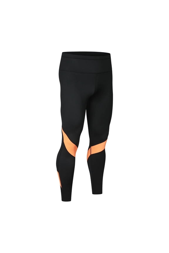 MOJOGO Men's Sport Pants Color Block Quick Dry Base Layer Stretchy Bottoms Fitness Workout Pants Black M