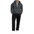 thumbnail image 1 of MOJOGO Men's Sweatsuit Long Sleeve Hoodie Classic Long Pants Casual Fleeced Sweatshirt Sweatpants Set for Sport & Daily Wear Dark Gray XL, 1 of 8