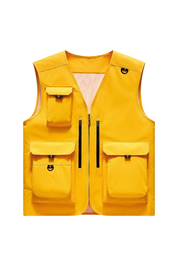 MOJOGO Men's Utility Vest Breathable Mesh Lining Water Resistant Outdoor Vest for Hiking Photography with Multi Pockets 2XL