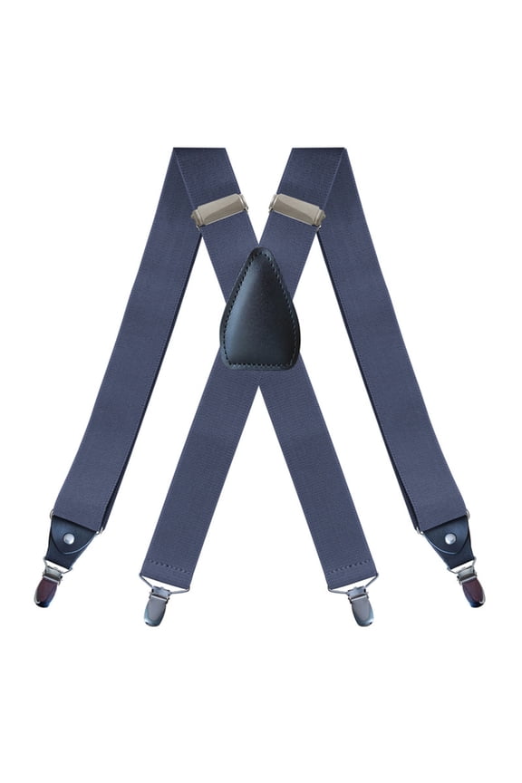 MOJOGO Men's Vintage Suspenders Adjustable X Back Braces Heavy Duty Suspenders for Work or Casual Wear Blue Free Size