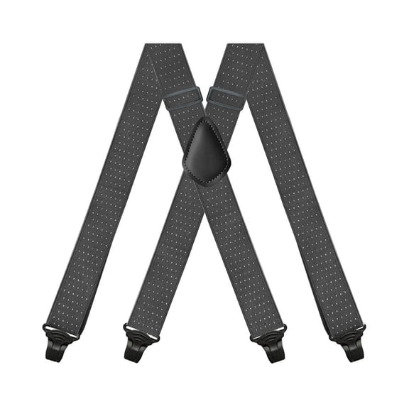 MOJOGO Men's X-Back Suspenders Solid Adjustable Elastic Strap Suspender with Supportive Clip for Work or Casual Wear Gray Free Size
