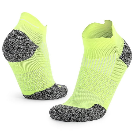 MOJOGO Mens Socks Color Blocke Athletic Cushioned Crew Socks Compression Socks for Running Ridding Jogging Hiking Green Free Size