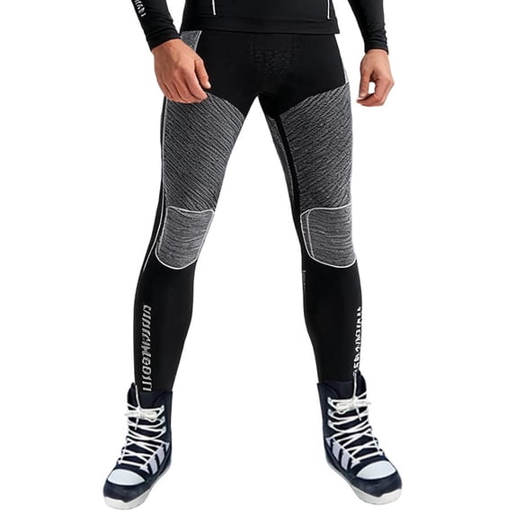 MOJOGO Mens Thermal Pants Long Ski Wear Cycling Running Hiking Base Layer for Winter Outdoor Sports Gray L