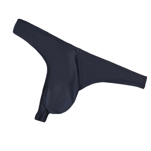 MOJOGO Mens Thong Solid Color Low Waist Underwear Breathable Briefs Black XL