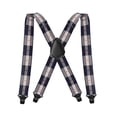thumbnail image 1 of MOJOGO Mens Trendy SuspenderS Plaid X-Back Adjustable Elastic Strap Strong 4 Clips Work & Casual Suspender Khaki Free Size, 1 of 1