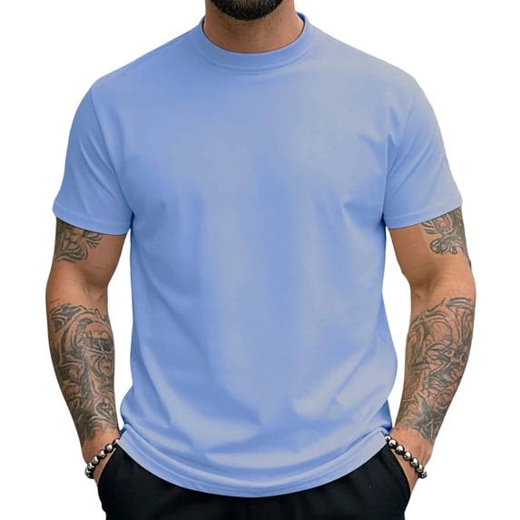 Mock Neck Tees for Men Summer Short Sleeve Pullover Tops Lighweight T-Shirts Quick Dry Shirts for Work & Daily