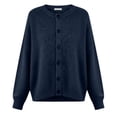 thumbnail image 1 of MOJOGO Plush Sweaters for Women Loose Long Sleeve Crewneck Pullover Tops Soft Knitted Sweaters for Spring Daily Wear Blue L, 1 of 5