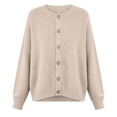 thumbnail image 1 of MOJOGO Plush Sweaters for Women Loose Long Sleeve Crewneck Pullover Tops Soft Knitted Sweaters for Spring Daily Wear Khaki L, 1 of 5