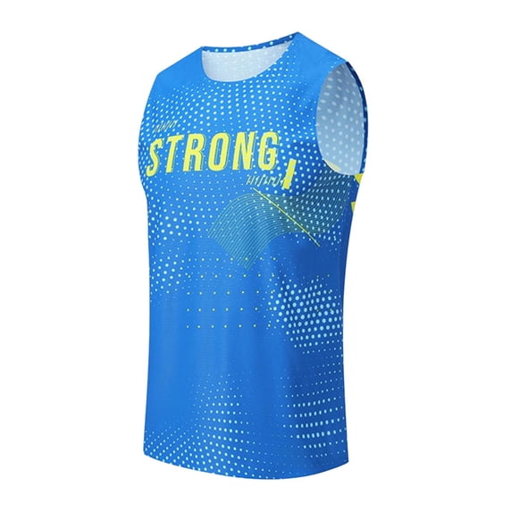 MOJOGO Sport Tank Tops for Men Printed Quick Dry Athletic Top Summer Vest for Gym Workout Running Cycling L