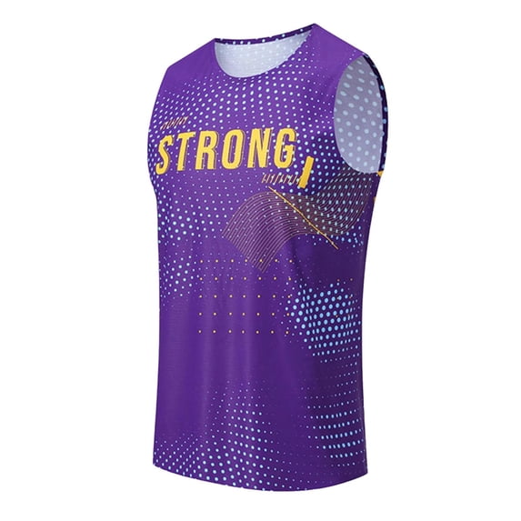 MOJOGO Sport Tank Tops for Men Printed Quick Dry Athletic Top Summer Vest for Gym Workout Running Cycling XL
