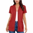 thumbnail image 1 of MOJOGO Spring Summer Cardigan for Women Lightweigh Short Sleeve Jackets Open Front Tops with Pocketst Casual Outfits 3XL, 1 of 6