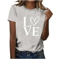 thumbnail image 1 of MOJOGO Spring Summer T Shirts for Women Loose Love Printed Valentines Tees Casual Short Sleeve Crewneck Top for, 1 of 7