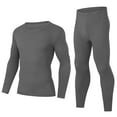thumbnail image 1 of MOJOGO Stretch Thermal Set for Men Basic Crew Neck Tops Long Johns Fall Winter Spring Base Layer for Snow Sport Dark Gray L, 1 of 8