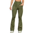 thumbnail image 1 of MOJOGO Stretch Yoga Pants for Women High Waist Flared Pants Solid Long Leggings for Daily & Sport Wear Olive Green M, 1 of 9