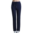 thumbnail image 1 of MOJOGO Summer Lighweight Pants for Women Straight Leg Pants Elastic Waist Drawstring Trousers Casual & Yoga Navy XL, 1 of 7