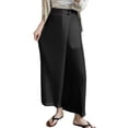 thumbnail image 1 of MOJOGO Summer Wide Leg Pants for Women High Waist Button Trouser Midi Length Casual Dress Pants with Pockets XL, 1 of 7