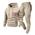 thumbnail image 1 of MOJOGO Sweatsuits for Men Hooded Pullover Seweatshirts Jogger Sweatpants Spring Fall Tracksuits Two Piece Outfits for Fitness Workout Gym Wear Khaki L, 1 of 4