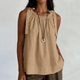 thumbnail image 1 of MOJOGO Tie Shoulder Tops for&nbsp;Women Crewneck Sleeveless Tees Drawstring Neckline Tank Top Casual Summer Party Outfits, 1 of 8