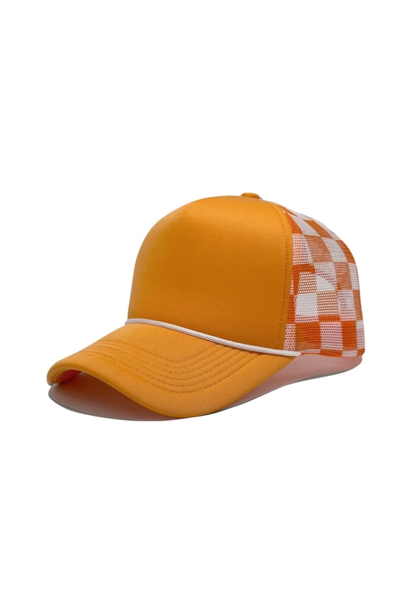 MOJOGO Unisex Baseball Cap Adjustable Sun Protection Cap Summer Breathable Mesh Back Trucker Hats Orange Free Size