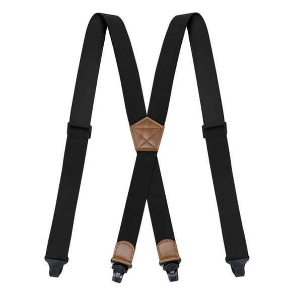 MOJOGO Unisex Hidden Suspenders Undergarment Comfort & Convenience Adjustable Braces X- Back Suspender with 4 Clip Black Free Size