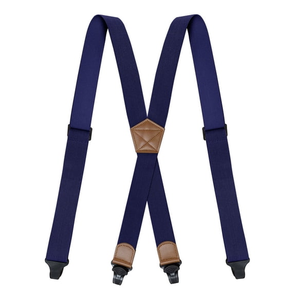 MOJOGO Unisex Hidden Suspenders Undergarment Comfort & Convenience Adjustable Braces X- Back Suspender with 4 Clip Navy Free Size