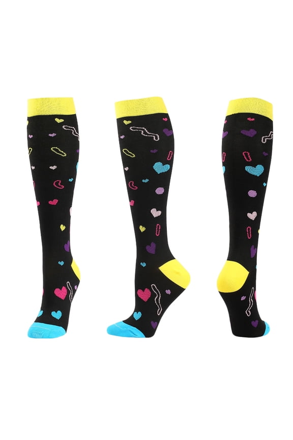 MOJOGO Unisex Knee High Sock Cute Color Block Socks for Athletic Running,Cycling M