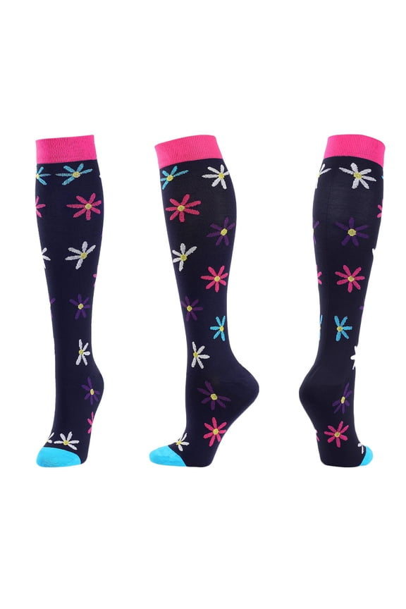 MOJOGO Unisex Knee High Sock Cute Color Block Socks for Athletic Running,Cycling S