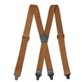 thumbnail image 1 of MOJOGO Unisex Suspenders Casual Solid X Shape Adjustable Elastic Braces 1.5 In Heavy-Duty Suspender Brown Free Size, 1 of 4