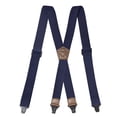 thumbnail image 1 of MOJOGO Unisex Suspenders Casual Solid X Shape Adjustable Elastic Braces 1.5 In Heavy-Duty Suspender Navy Free Size, 1 of 4