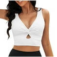 thumbnail image 1 of MOJOGO V Neck Tankini Tops for Women Wireless Padded Cropped Tops Twist Front Swimwear Tank Tops for Summer Vacation XL, 1 of 7