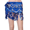 thumbnail image 1 of MOJOGO Women's Belly Dance Yoga Class Skirt Hip Scarf Wrap Skirt Music Festival Clothing with Sparkly Sequins Dark Blue Free Size, 1 of 9