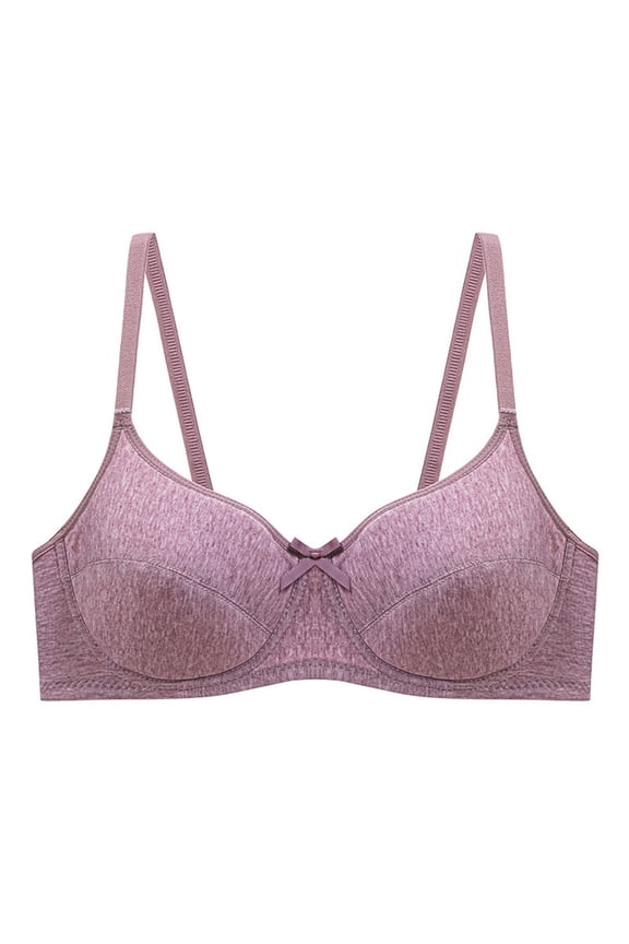 MOJOGO Women's Bra Push Up Underwire with Bow Decor Comfort Shaping Bra Adjustable Straps No Slip Bralette for Everyday Wear 90B